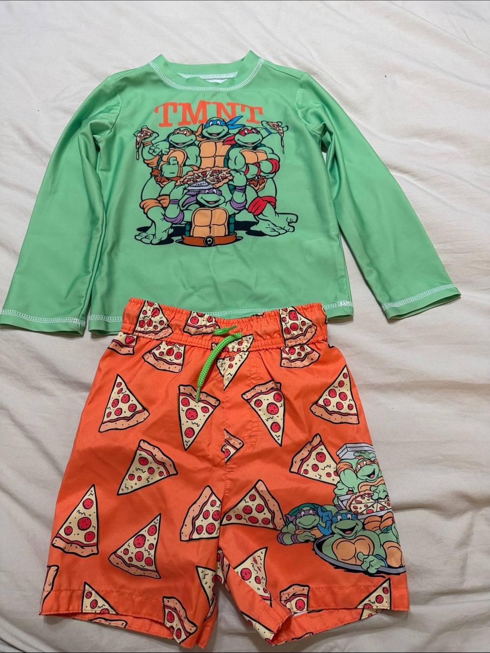 Nickelodeon Orange Pizza Slice TMNT Kids Swim Set